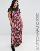 Asos Curve Floral Maxi Overall Dress - Multi