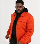 Asos Design Plus Quilted Jacket With Utility Details In Orange