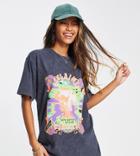 Reclaimed Vintage Inspired Inclusive T-shirt With Psychedelic Print In Washed Black