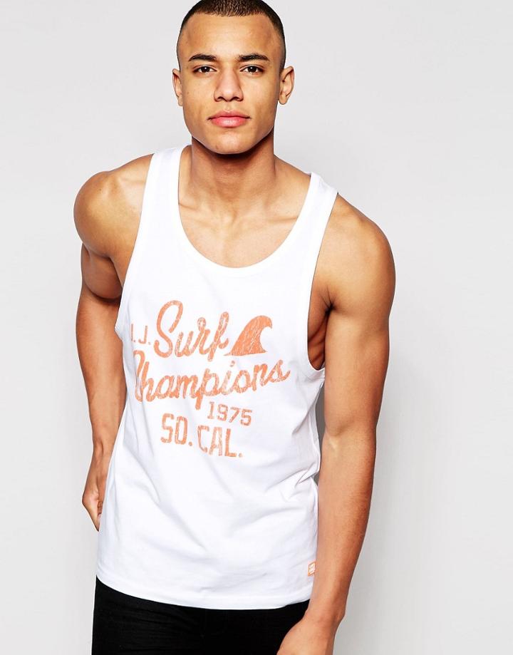 Jack & Jones Tank With Champions Print - White