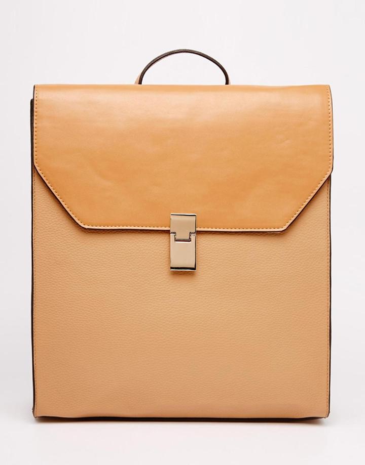 Asos Clean Boxy Backpack - Cream