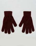 Pieces Knitted Gloves - Red