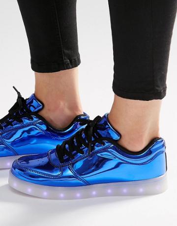 Wize & Ope Pop Blue Light Up Sole Trainers - Laminated Blue