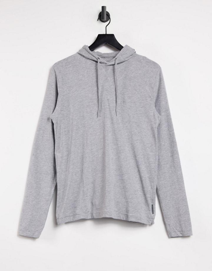 French Connection Logo Hoodie In Light Gray-grey