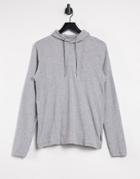 French Connection Logo Hoodie In Light Gray-grey