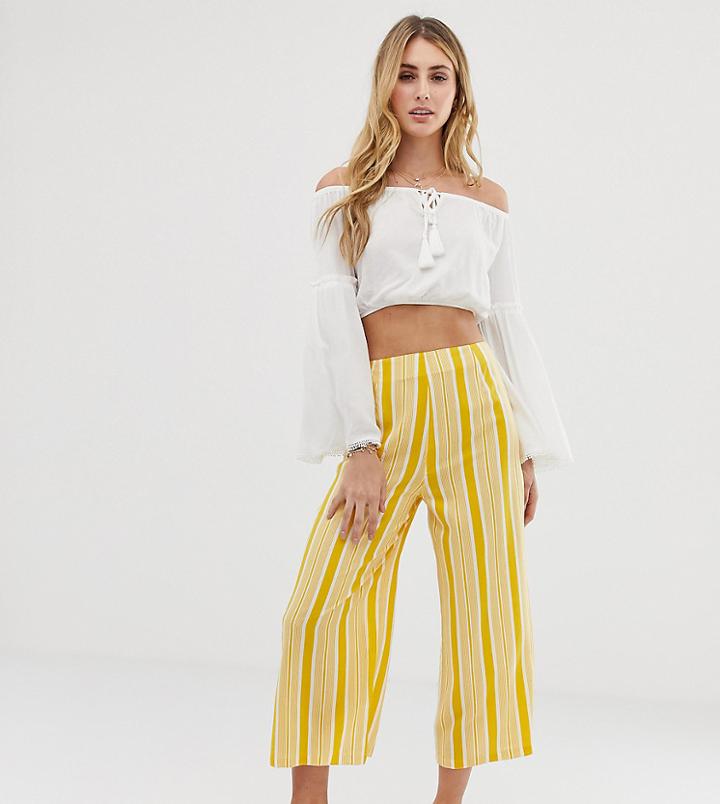 Akasa Exclusive Yellow Stripe Beach Culottes