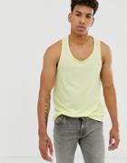 River Island Racer Back Tank In Yellow