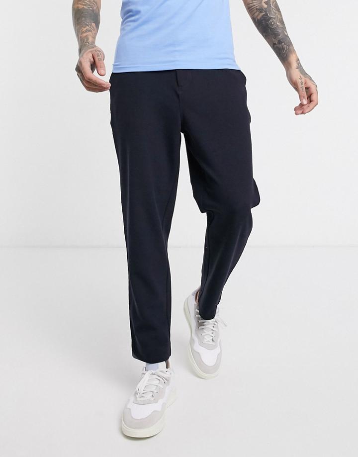 Farah Hawtin Hopsack Cropped Pants In Navy