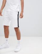 Bershka Jogger Shorts With Side Stripe In White - White