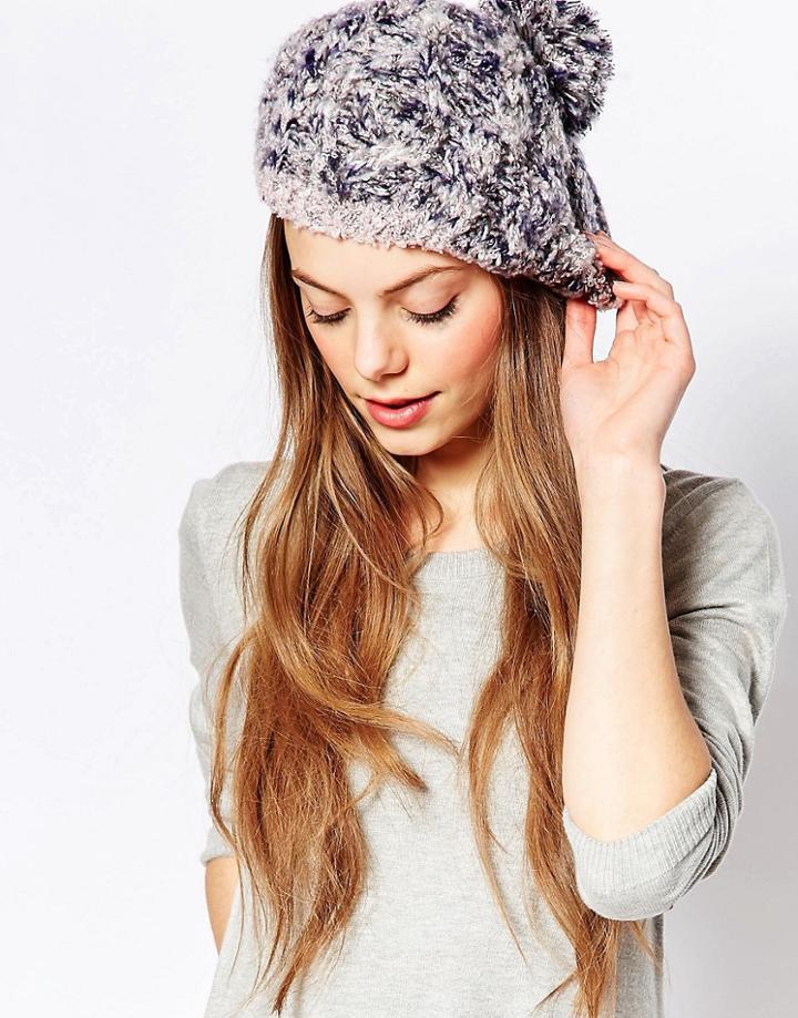Pia Rossini Knitted Beanie Hat - Gray