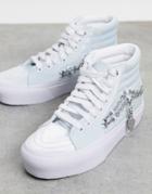 Vans Sk8-hi Platform Chain Sneakers In Light Blue-blues