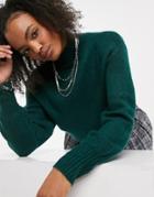 Monki Miriam Knitted Sweater In Dark Green