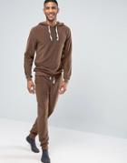 Asos Loungewear Skinny Joggers In Towelling - Brown