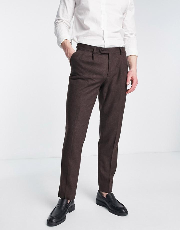 Harry Brown Suit Pants In Brown Tweed