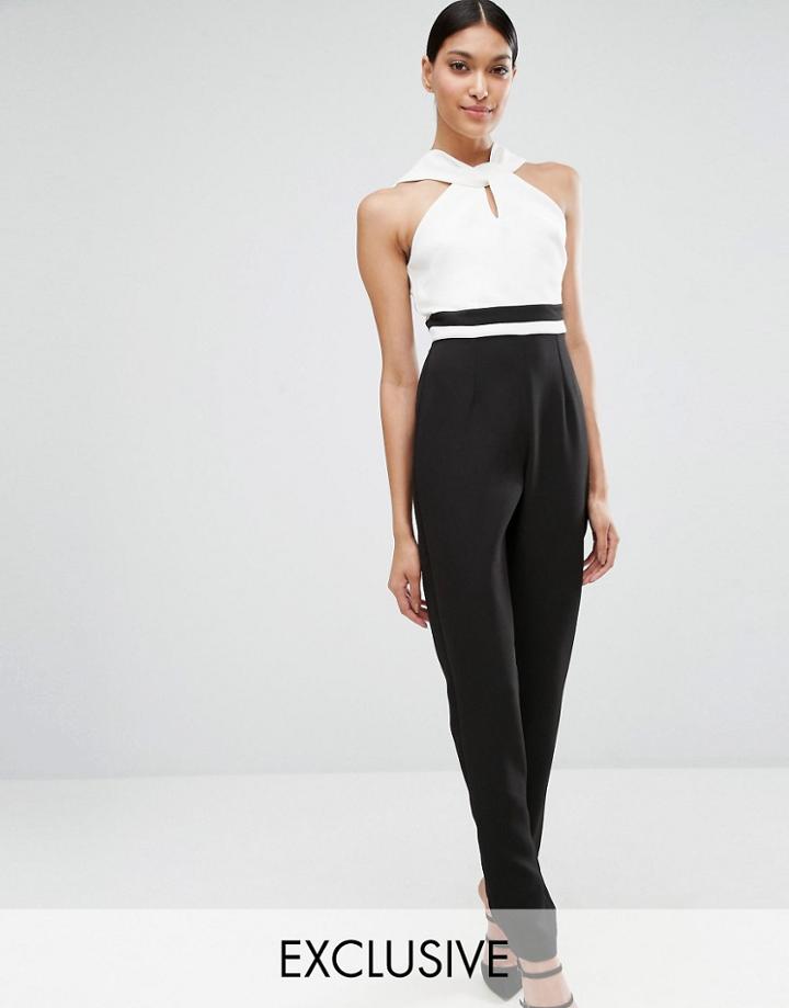 Vesper Twist Neck Tailored Jumpsuit - Multi