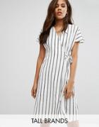 Vero Moda Tall Wrap Stripe Tea Dress - Multi