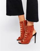 Missguided Cut Out Detail Heeled Shoe - Tan