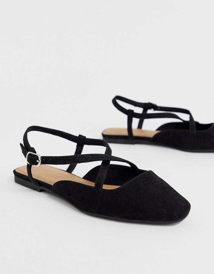 Asos Design Loyal Ballet Flats In Black - Black