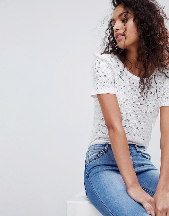 Vila Crochet T-shirt - White