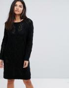 Qed London Chunky Knit Sweater Dress - Black