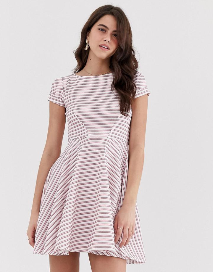 Closet Short Sleeve Skater Dress - Pink
