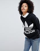 Adidas Originals Adicolor Trefoil Hoodie In Black - Black