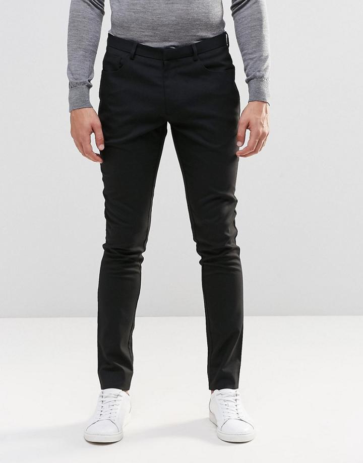 Asos Super Skinny Trousers With 5 Pockets - Black