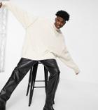 Reclaimed Vintage Inspired High Neck Sweater With Exposed Contrast Seams-multi