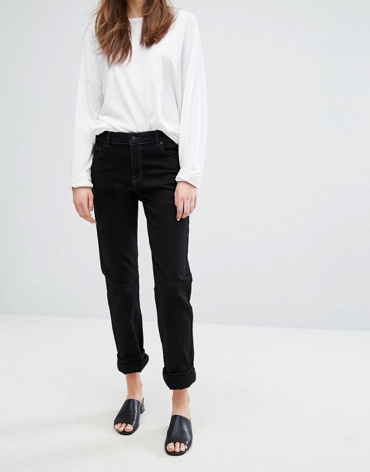 Dr Denim Edie High Waisted Slim Mom Jean - Black