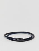 Hugo Rope Tie Bracelet Logo Clasp In Blue - Blue