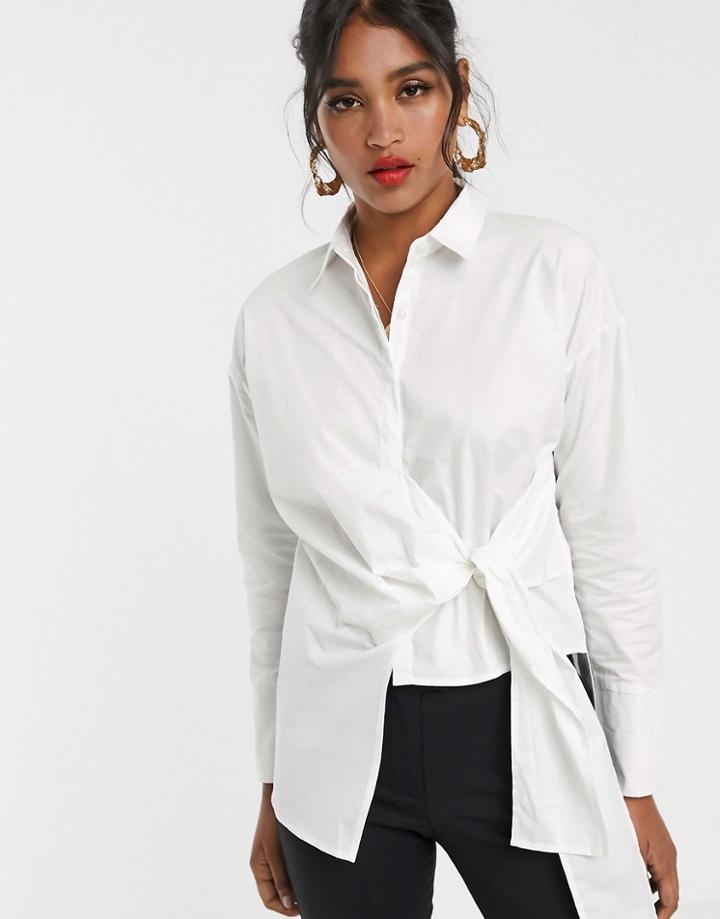 Unique21 Tie Front Shirt - White