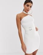 The Girlcode Bandage Dress With Ring Detail In White