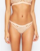 Asos Blake Eyelash Lace Strappy Brazilian - Nude