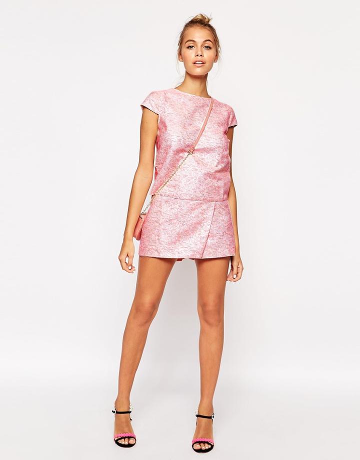 Lashes Of London Skorts In Jacquard - Pink