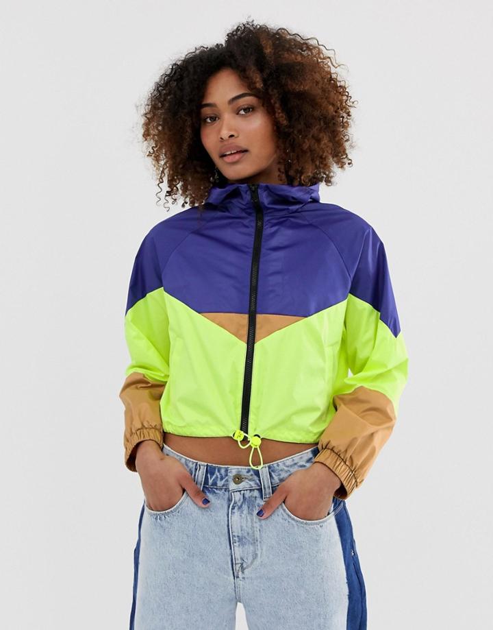 Collusion Light Weight Color Block Tech Jacket - Multi