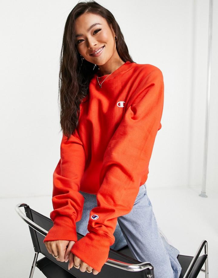 Champion Sweatshirt With Small Logo In Red