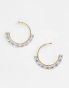 Asos Design Earrings Mixed Metal Hoop With Hammered Effect In Gold