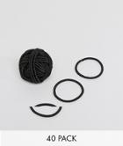 Asos Design Pack Of 40 Hair Tie Ball-black