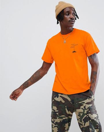 Esn Chest Print T-shirt - Orange