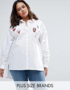 Alice & You Shirt With Step Hem And Badges - White