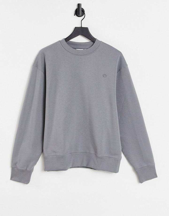 Adidas Originals Adicolor Contempo Boyfriend Fit Sweatshirt In Dark Gray