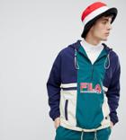 Fila Overhead 1/2 Zip Color Block Shell Jacket In Navy - Navy