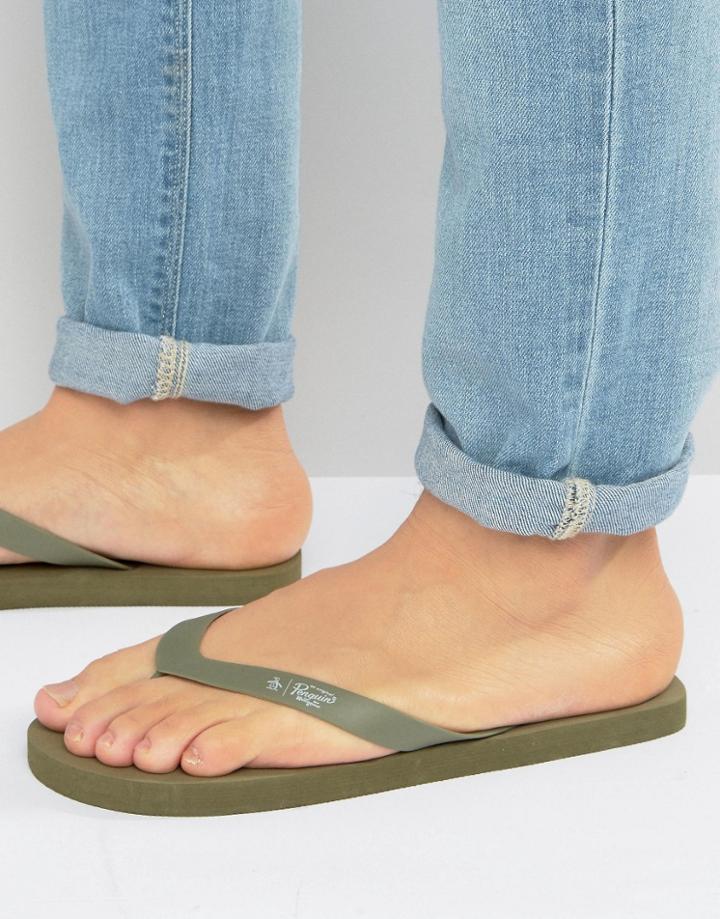 Original Penguin Flip Flops - Green