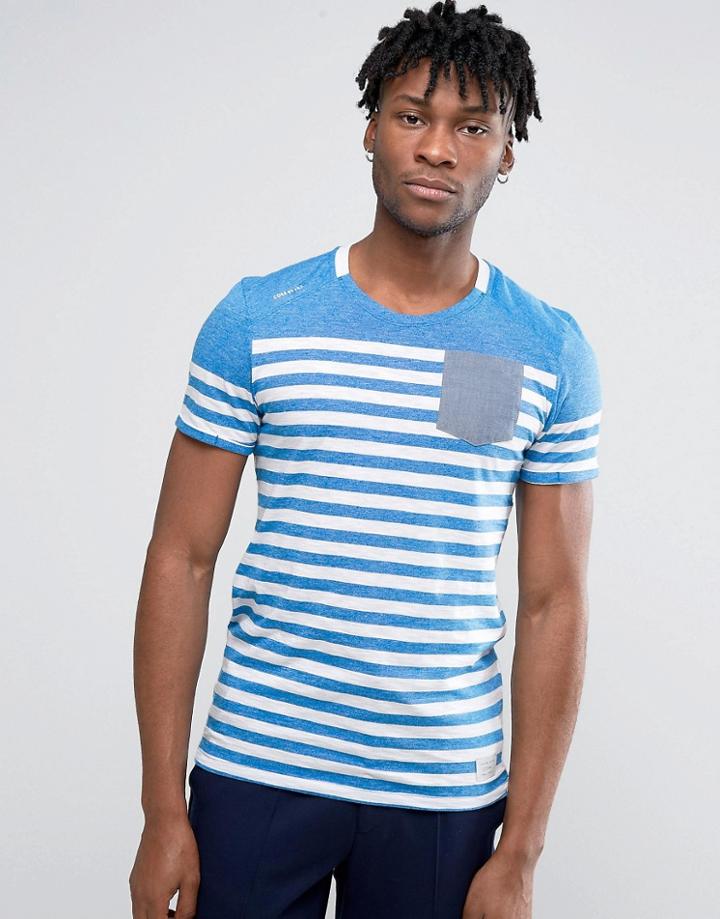 Jack & Jones Striped Pocket T-shirt - Blue