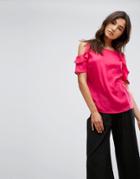 B.young Ruffle Sleeve Top - Pink
