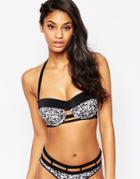 Asos Fuller Bust Dazed Leopard Print Contrast Bikini Top Dd-g - Dazed Animal