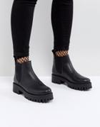 Steve Madden Bleeker Leather Track Sole Chelsea Ankle Boots - Black