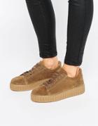 Asos Deale Suede Creepers - Khaki