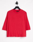 Asos Design Extreme Oversized Heavyweight Crop T-shirt In Red