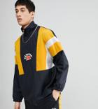 Ellesse 1/4 Zip Funnel Track Jacket With Panels In Black - Black